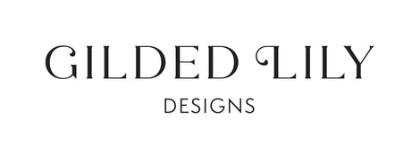Gilded Lily Designs company logo font in black.